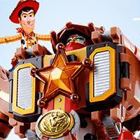 Special site A super-combined robot created by children's fantasy "CHOGOKIN Toy Story Super Combined Woody Robo Sheriff Star" !!